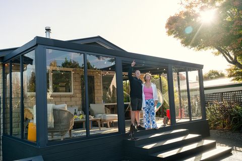 One of our happy customers enjoying their dream outdoor space